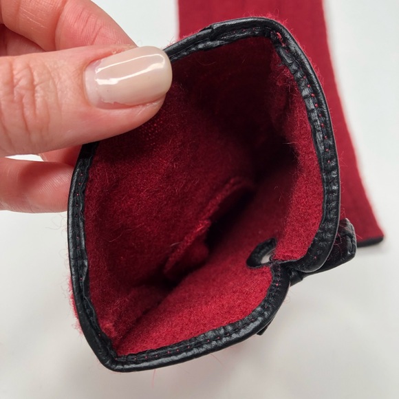 Talbots Red Bow Rabbit Wool Tech Touch Fall Gloves - Picture 7 of 14